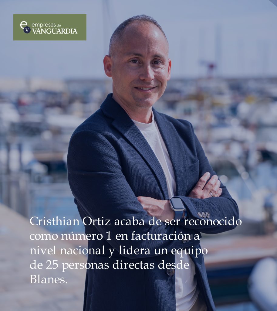 Cristhian Ortiz en una publicación de Empresas de Vanguardia sobre su reconocimiento y equipo en Blanes.